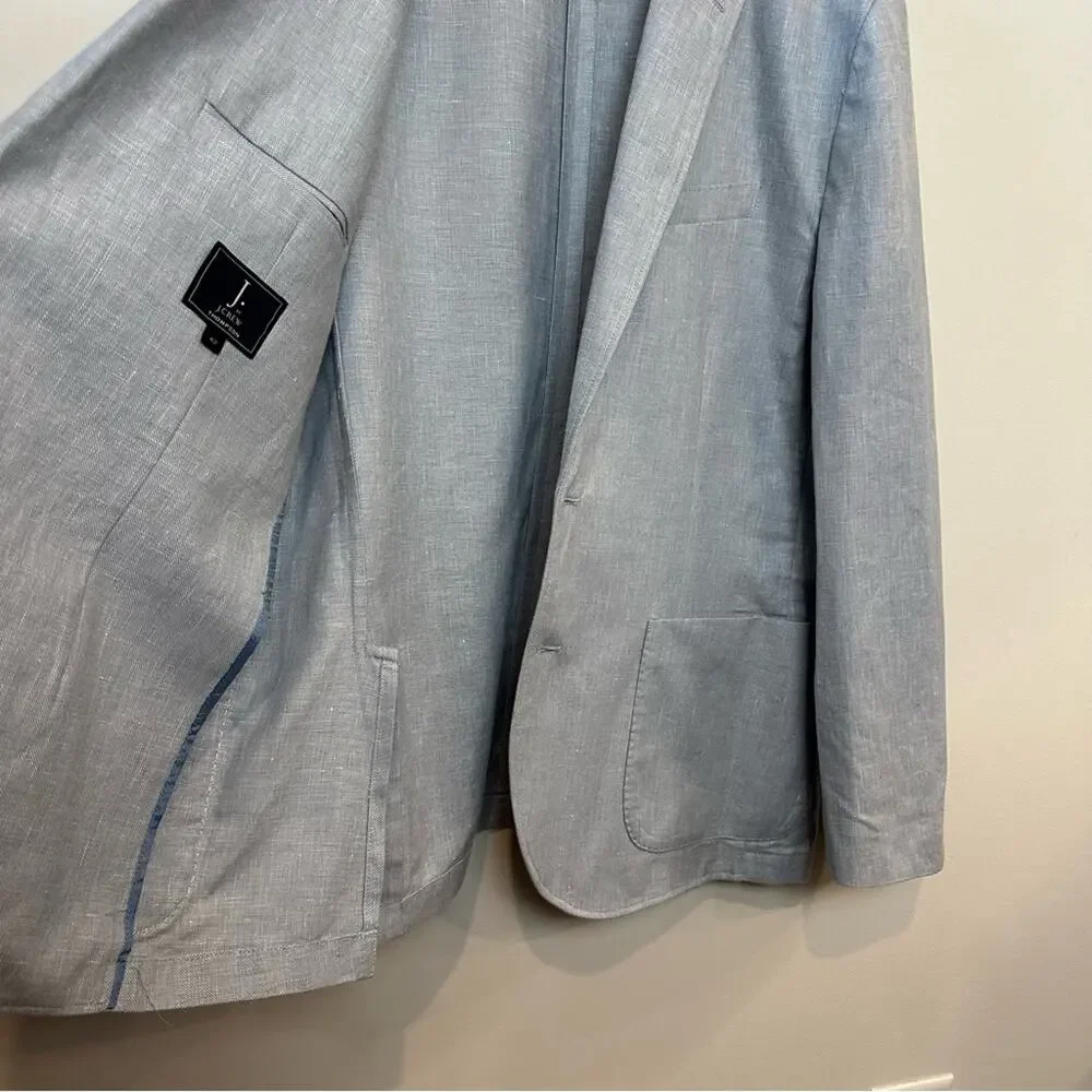 J. by J. Crew Thompson Linen Blazer Light Blue Sport Coat Jacket 42